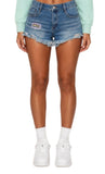 IT GIRL "JOSIE SKY" RAW HEM DENIM SHORTS