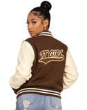 IT GIRL "MAIN CHARACTER" VARSITY JACKET