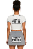 COCO LUXE "IT GIRL" CROP BASEBALL JERSEY
