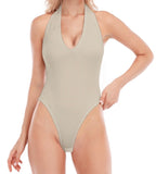 SURPRISE TRIP HALTER BODYSUIT