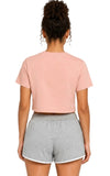 PERMS & PEARLS "IT GIRL" SNOW WASHED CROP T-SHIRT