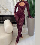 MIGHT AS WELL LACE PANTS SET