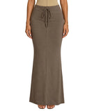 CARAMEL GLAZE DRAWSTRING MAXI SKIRT