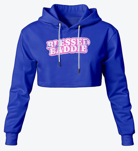 BLESSED BADDIE CROPPED HOODIE