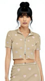 WARM HEARTS TWO WAY ZIPPER CROP