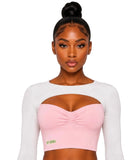 IT GIRL "JUST PLAYING" ROUCHED CROP TUBE TOP