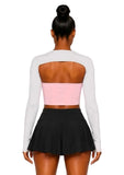IT GIRL "JUST PLAYING" ROUCHED CROP TUBE TOP
