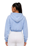HATED BY MANY "ICEY GLOSS" SNOW WASHED CROP HOODIE