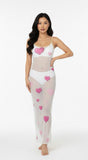 HEARTS ON HER SLEEVE MESH MAXI