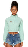 IT GIRL "JOSIE SKY" HALF ZIPPED SWEATSHIRT