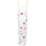 HEARTS ON HER SLEEVE MESH MAXI