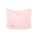 IT GIRL "JUST PLAYING" ROUCHED CROP TUBE TOP