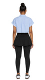 LONDON CHARM PIN STRIPED CROP SHIRT